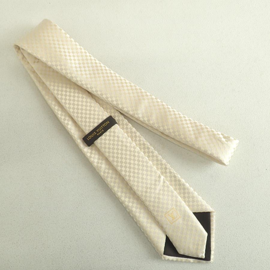 美品 LOUIS VUITTON ルイ・ヴィトン ダミエ柄 シルク100% ネクタイ