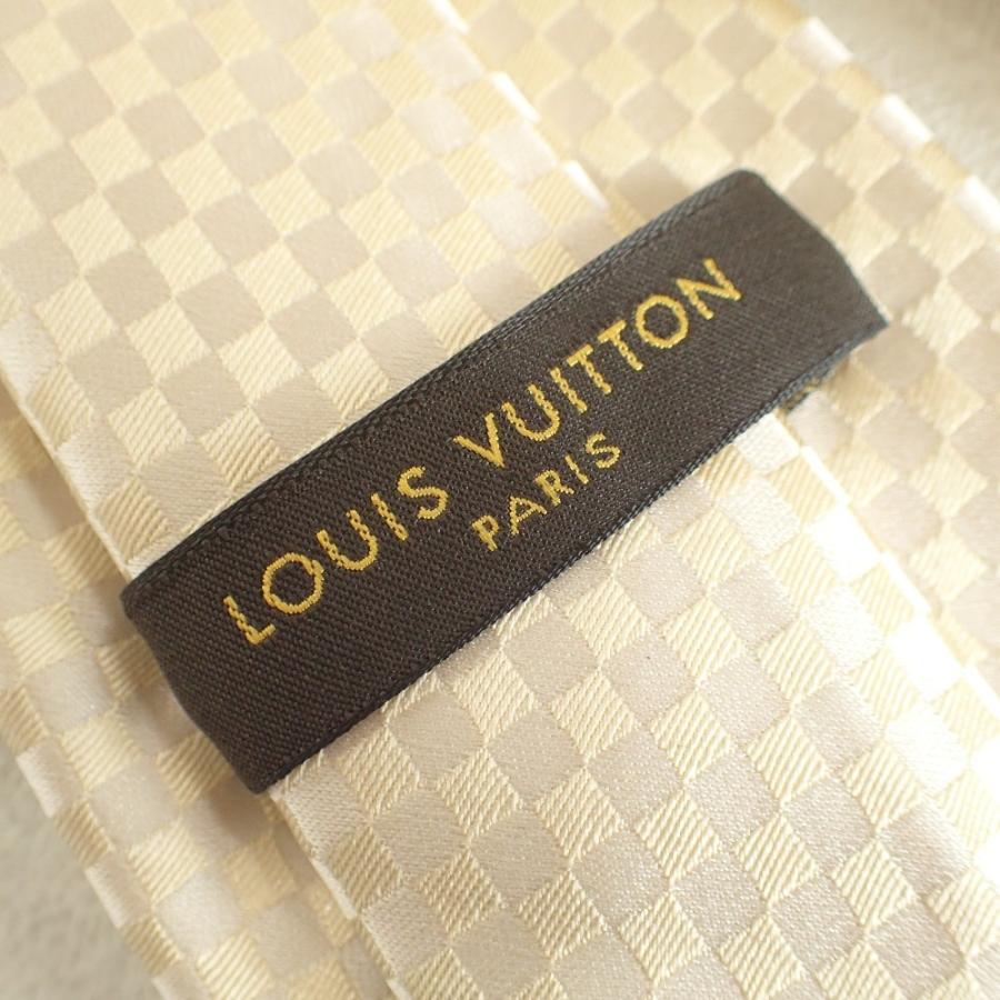 美品 LOUIS VUITTON ルイ・ヴィトン ダミエ柄 シルク100% ネクタイ