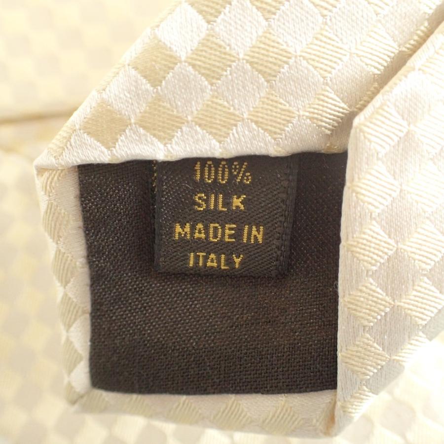 美品 LOUIS VUITTON ルイ・ヴィトン ダミエ柄 シルク100% ネクタイ