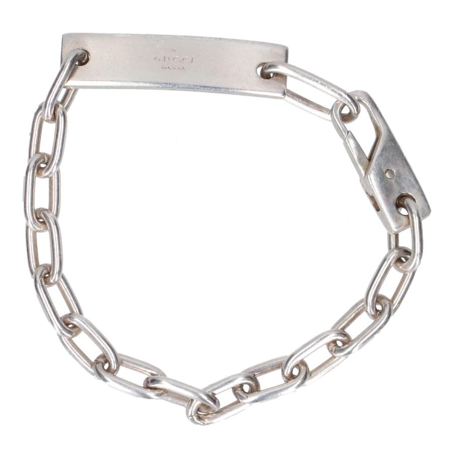 GUCCI グッチ ロゴプレート チェーンブレスレット 925刻印 GUCCI グッチ ロゴプレート チェーンブレスレット 925刻印