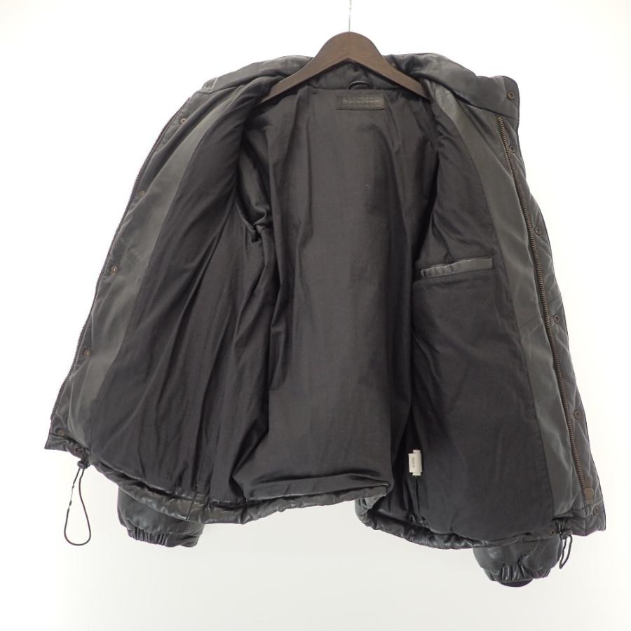 BACKDROP バックドロップ レザー ダウンジャケット M ブラック メンズ  