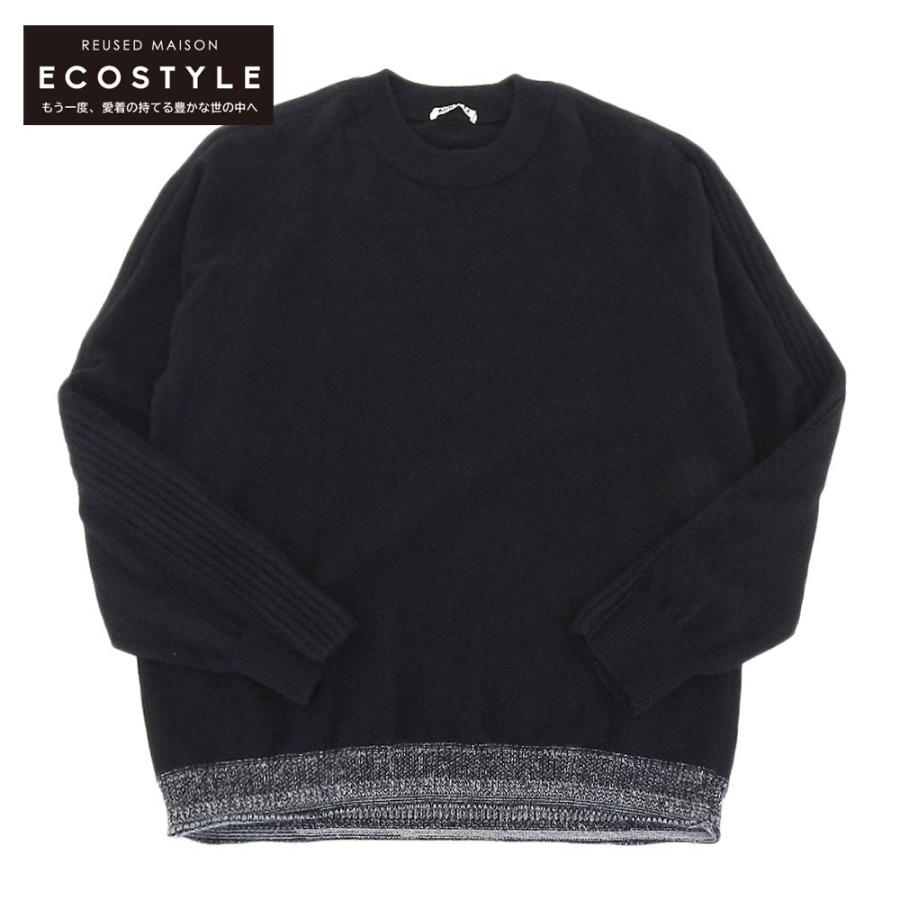 オーラリー　ブラック ニット 3 AURALEE ×TOKION オーラリー トップス クルーネックニット メンズ