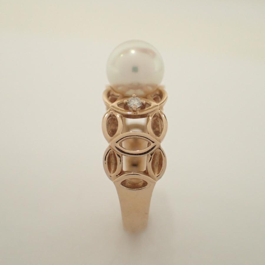 TASAKI タサキ 750刻印 7mmパール/2Pダイヤモンド 0.04ct リング・指輪