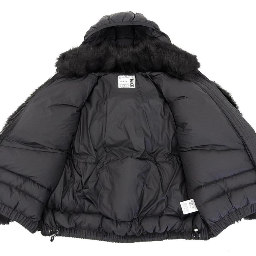 美品 NIKE ナイキ × Sacai NRG PARKA ファー ダウン ジャケット レディース 黒 XS 20AW CT3267-010