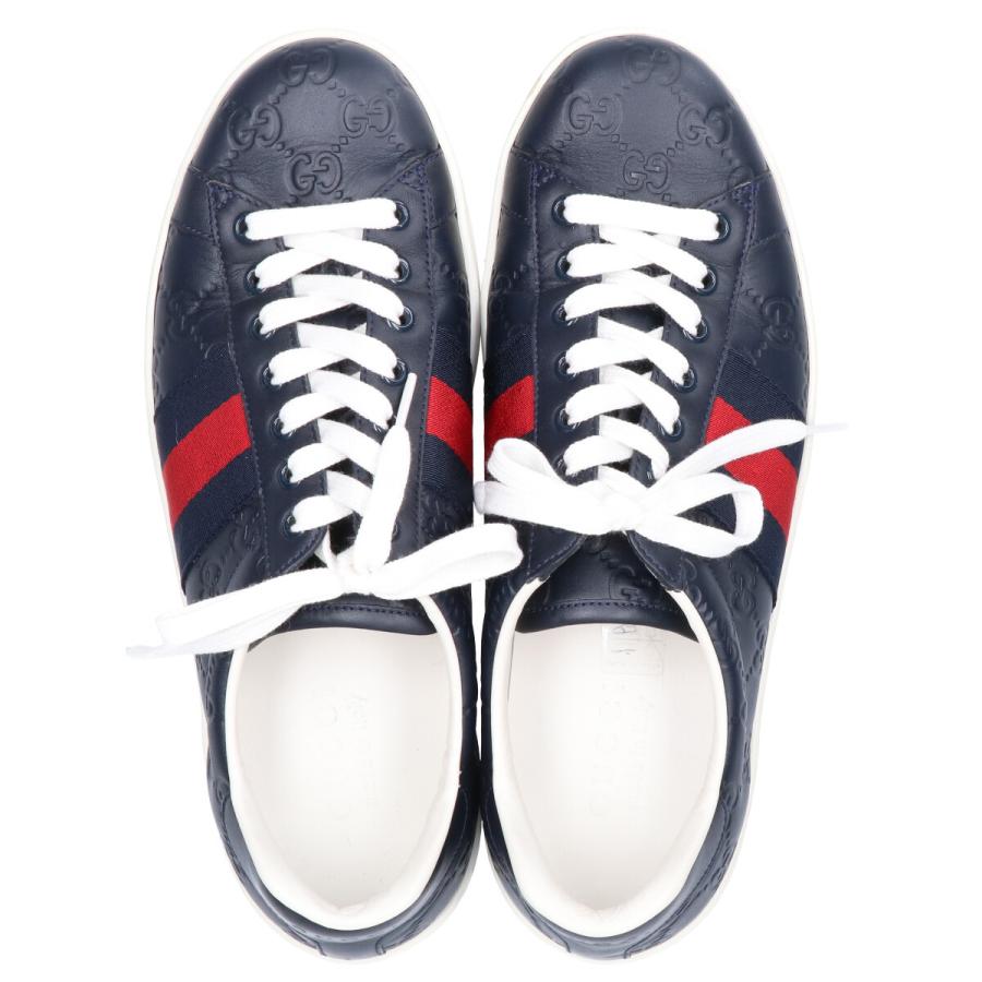 GUCCI GGパターン スニーカー ネイビー GUCCI】GGパターンの財布＆ミニバッグに、旬の「薄底」スニーカーも