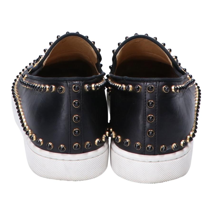 クリスチャン ルブタン 黒 スリッポン レザースニーカー ■pik boat■ Christian Louboutin クリスチャンルブタン PIK BOAT ピック