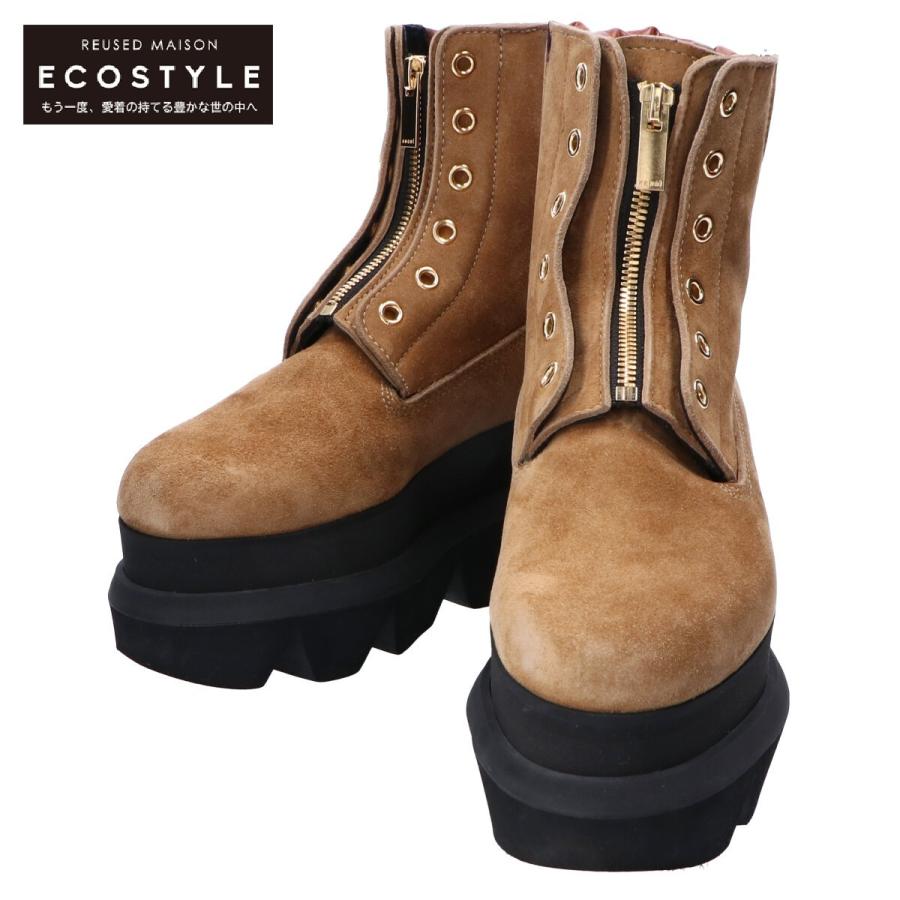 sacai 美品 サカイ 20-05249 COWHIDE スエード センタージップ ブーツ 