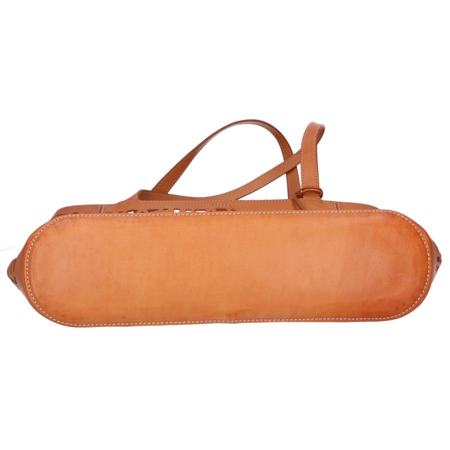 genten 美品 ゲンテン 40500-53 マルチカットワーク トートバッグ ヌメ  