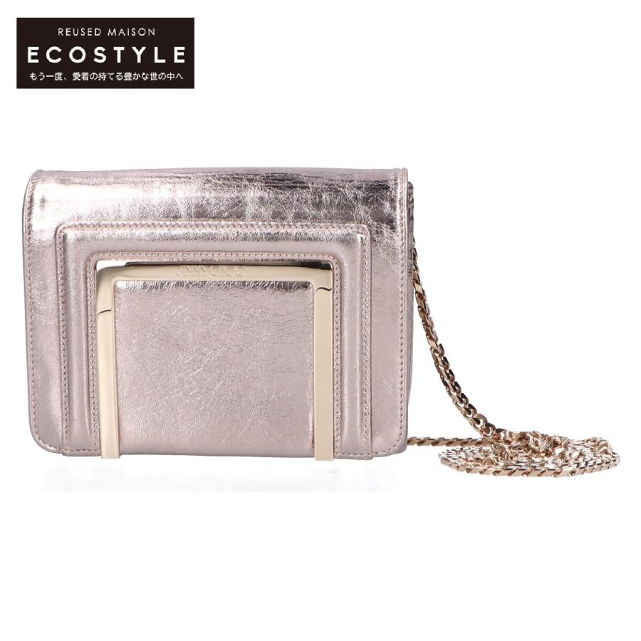JIMMY CHOO ジミーチュウ メタリックレザー フラップ チェーン 