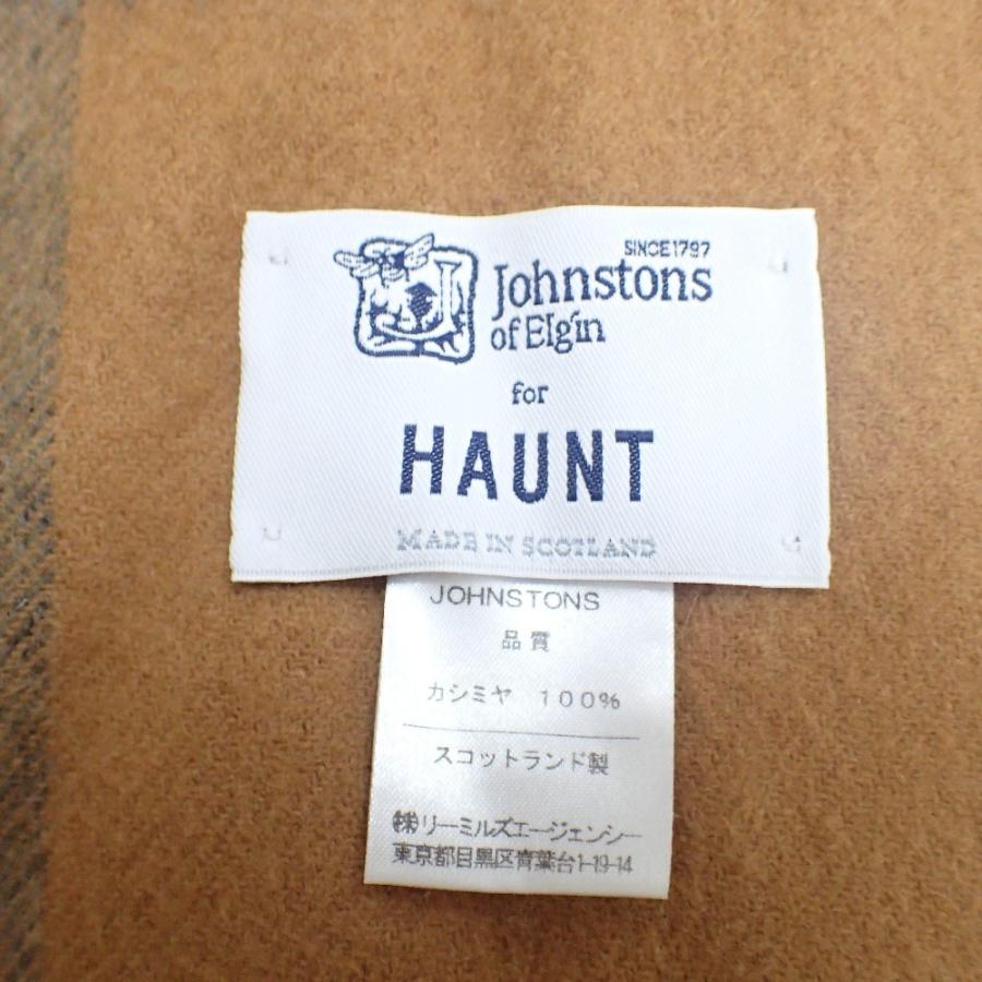 ジョンストンズ  カシミヤ　大判ストール　ブロックチェック　ハウント別注 JOHNSTONS for HAUNT ジョンストンズ ハウント別注 ブロック
