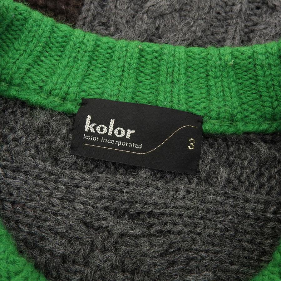 Color 美品 kolor カラー パッチワークニットプルオーバー トップス 