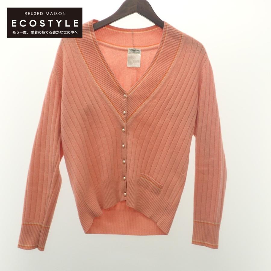 CHANEL シャネル 01P P17646V00927 パールボタン カシミヤ リブ  