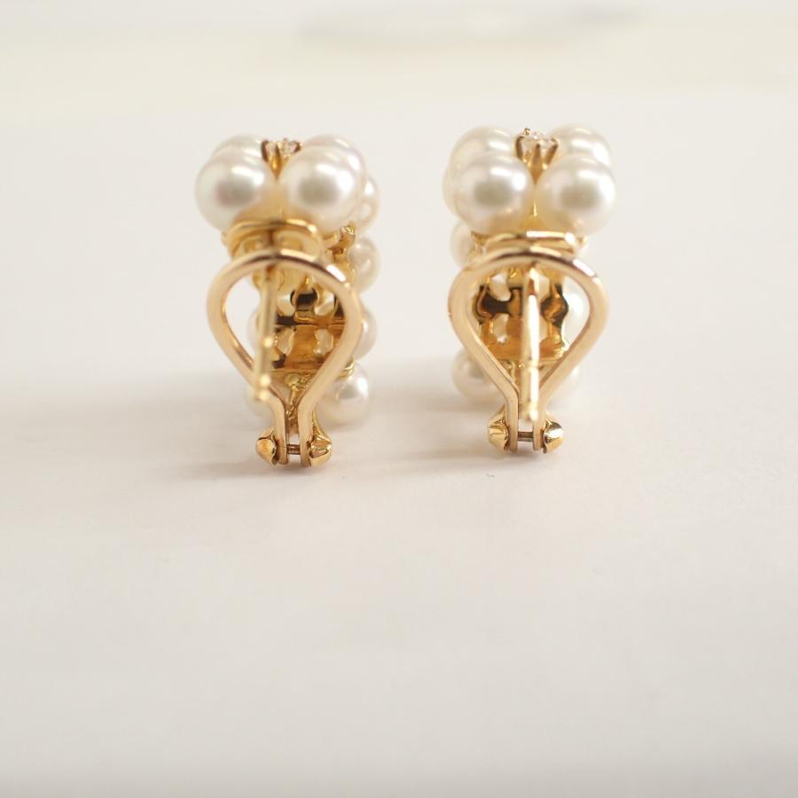 MIKIMOTO 美品 ミキモト K18刻印 ベビーパール/5Pダイヤモンド MIKIMOTO 美品 ミキモト K18刻印 ベビーパール/5Pダイヤモンド