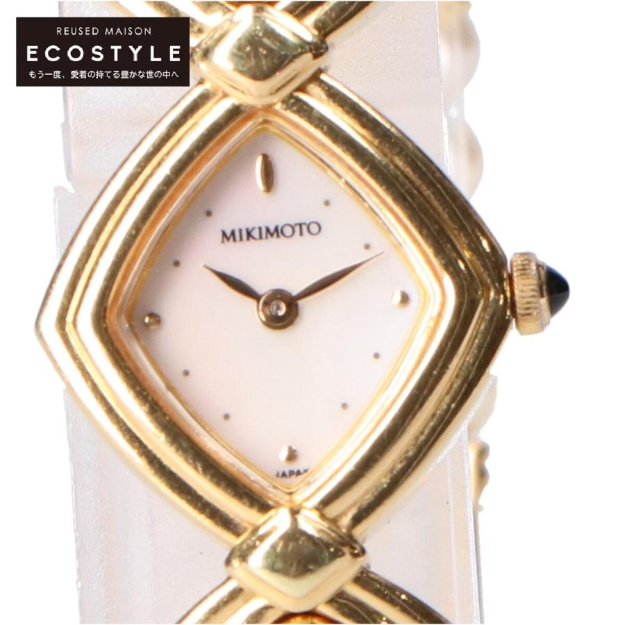MIKIMOTO（ミキモト） NS1021PF K18メッキ シェル文字盤 3連パール