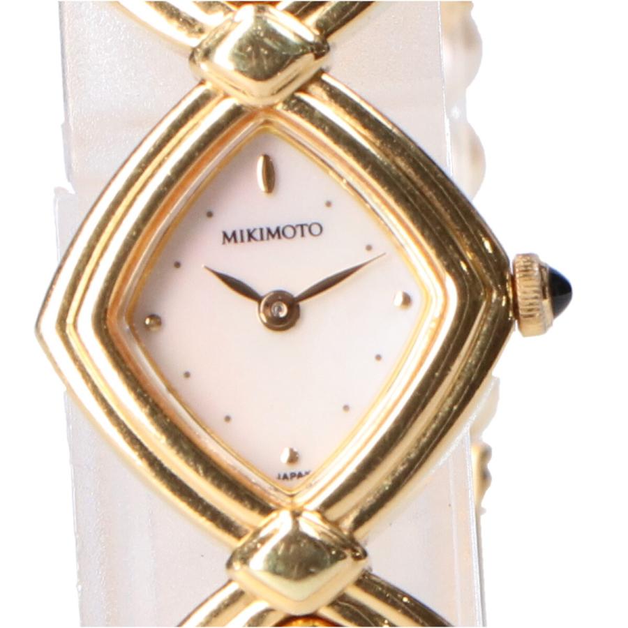 MIKIMOTO（ミキモト） NS1021PF K18メッキ シェル文字盤 3連パール