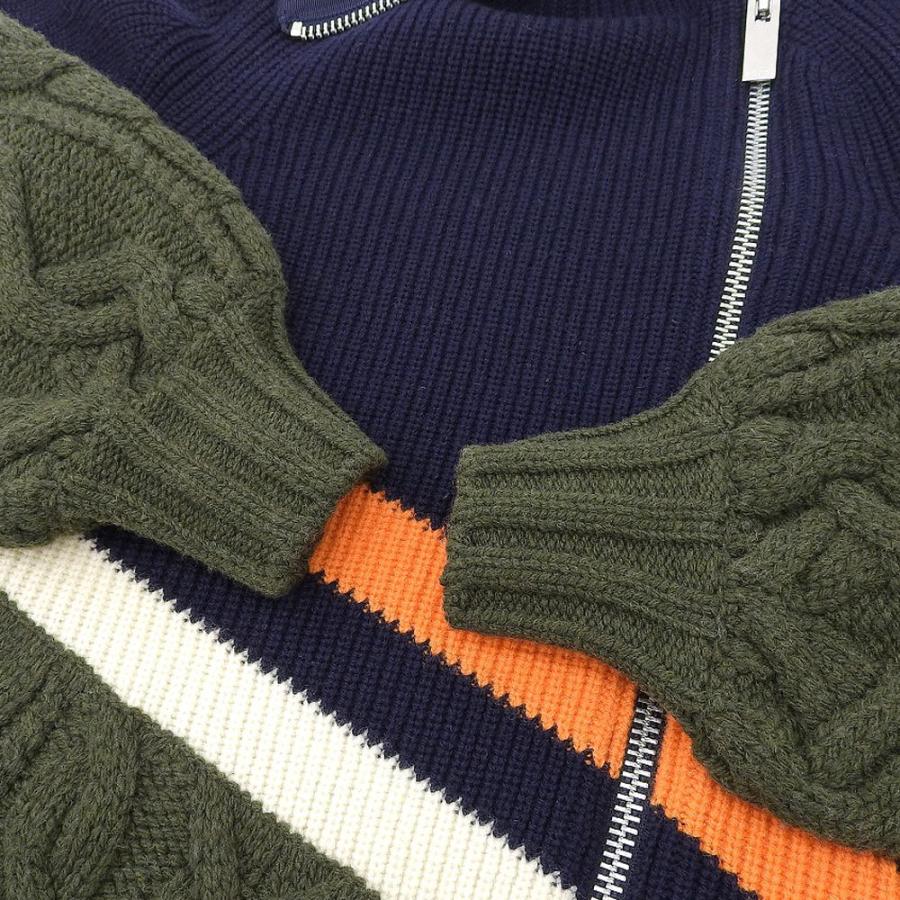 sacai サカイ アシンメトリー ダブルジップ ニット トップス sacai サカイ アシンメトリー ダブルジップ ニット トップス
