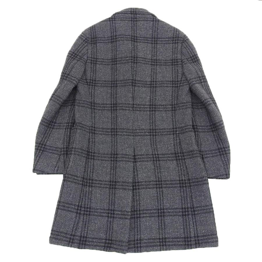 【美品】ラルディーニ　LARDINI　チェスターコート　ネイビー　ダブル LARDINI（ラルディーニ） 美品/ IC613AQ-20 チェック ダブルブレスト