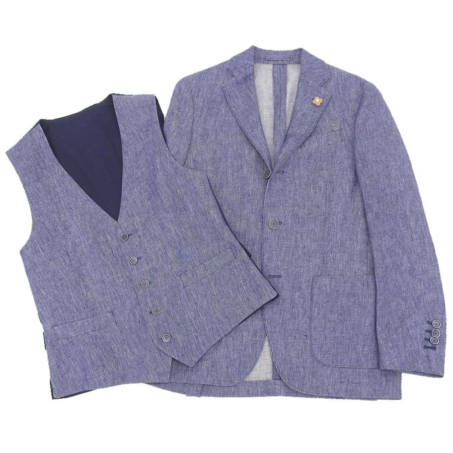 LARDINI ラルディーニ EA77003/EA903Q リネン ジレ/段返り3Bジャケット  