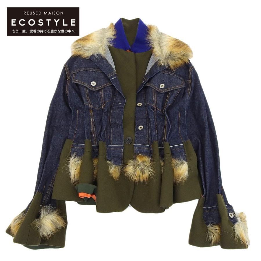 sacai サカイ　美品✰コレクション　デニム　ドッキング　ジャケット サカイ sacai Denim x Nylon Twill Jacket MA-1 ドッキングジャケット