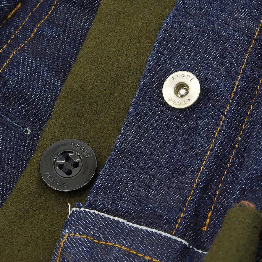 sacai 美品 サカイ デニム×ウール ドッキングジャケット