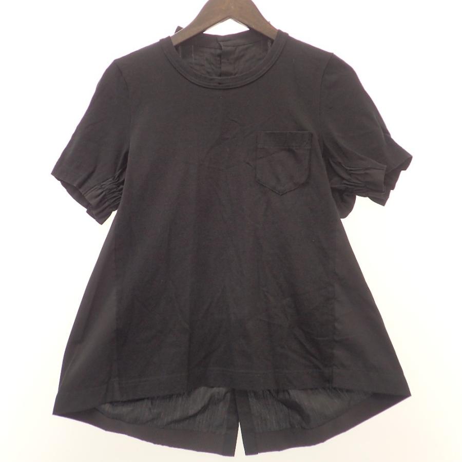 美品 sacai サカイ サイドボタン コットンTシャツ sacai 美品/ サカイ SCW-022 Cotton T-Shirt バックボタン
