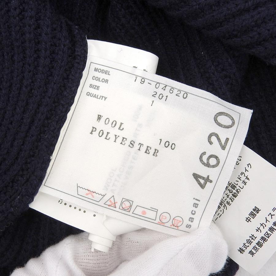 sacai バックサテンフリルドッキングニット