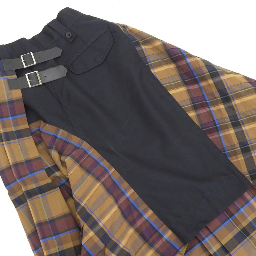 sacai サカイ チェック切替ドッキング プリーツラップスカート sacai サカイ チェック切替ドッキング プリーツラップスカート