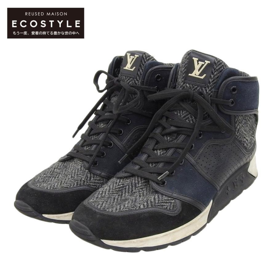 Louis Vuitton ハイカットスニーカー　サイズ7.5 LOUIS VUITTON ルイ・ヴィトン 12年製 ミックス素材 ハイカット