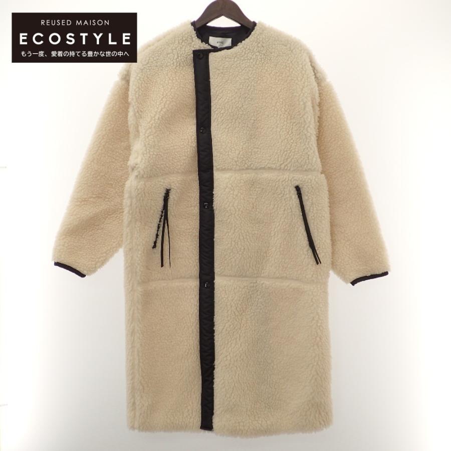 新品同様/20AW HYKE ハイク 202-17175 FAUX SHEARLING COAT ボア
