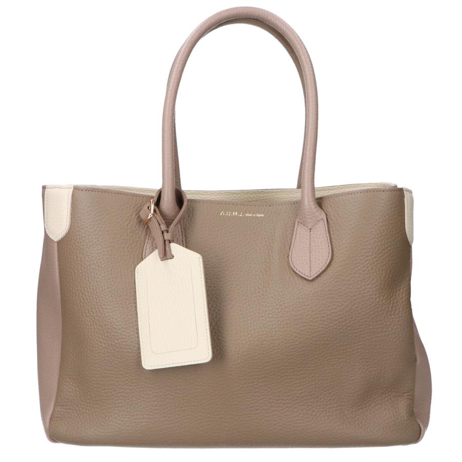 人気モデル❣️A.D.M.J. トートバッグ グレージュ シュリンクレザー A.D.M.J. Accessoires De Mademoiselle ADMJ シュリンクレザー トート
