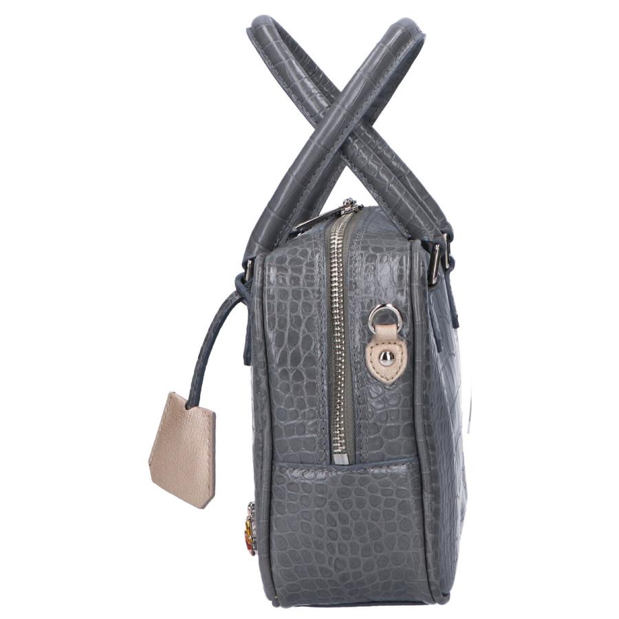 美品 ADMJ 20SS01009 CROCOEMBOSSING BEE MOTIF BOSTONBAG 23cm 牛革 