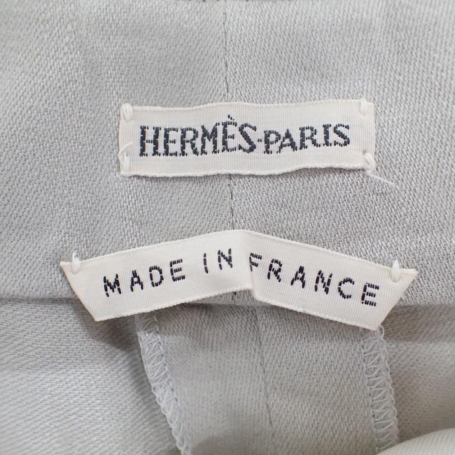 美品/国内正規 HERMES エルメス マルジェラ期 リネン ツートン ワイド 