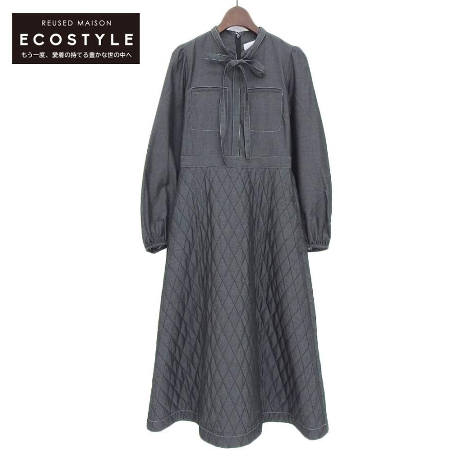 CELFORDセルフォード♪デニムキルティングワンピース BLK 36