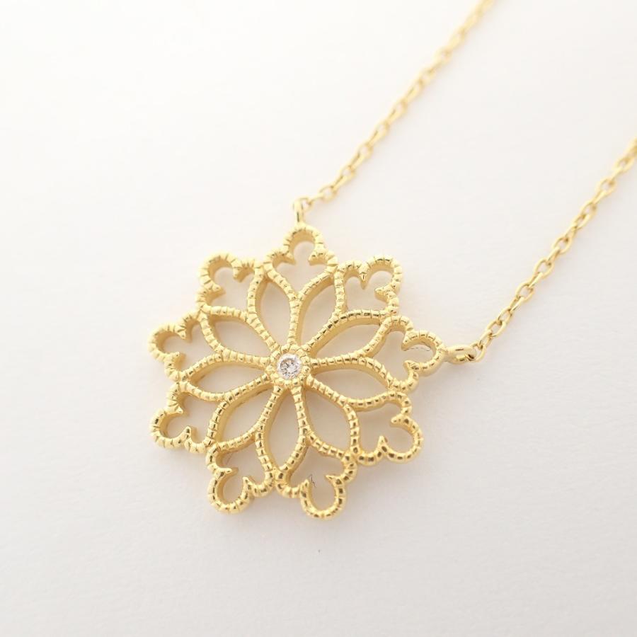 美品 hum ハム K18 1Pダイヤモンド レース ネックレス イエロー 美品 hum ハム K18 1Pダイヤモンド レース ネックレス イエロー