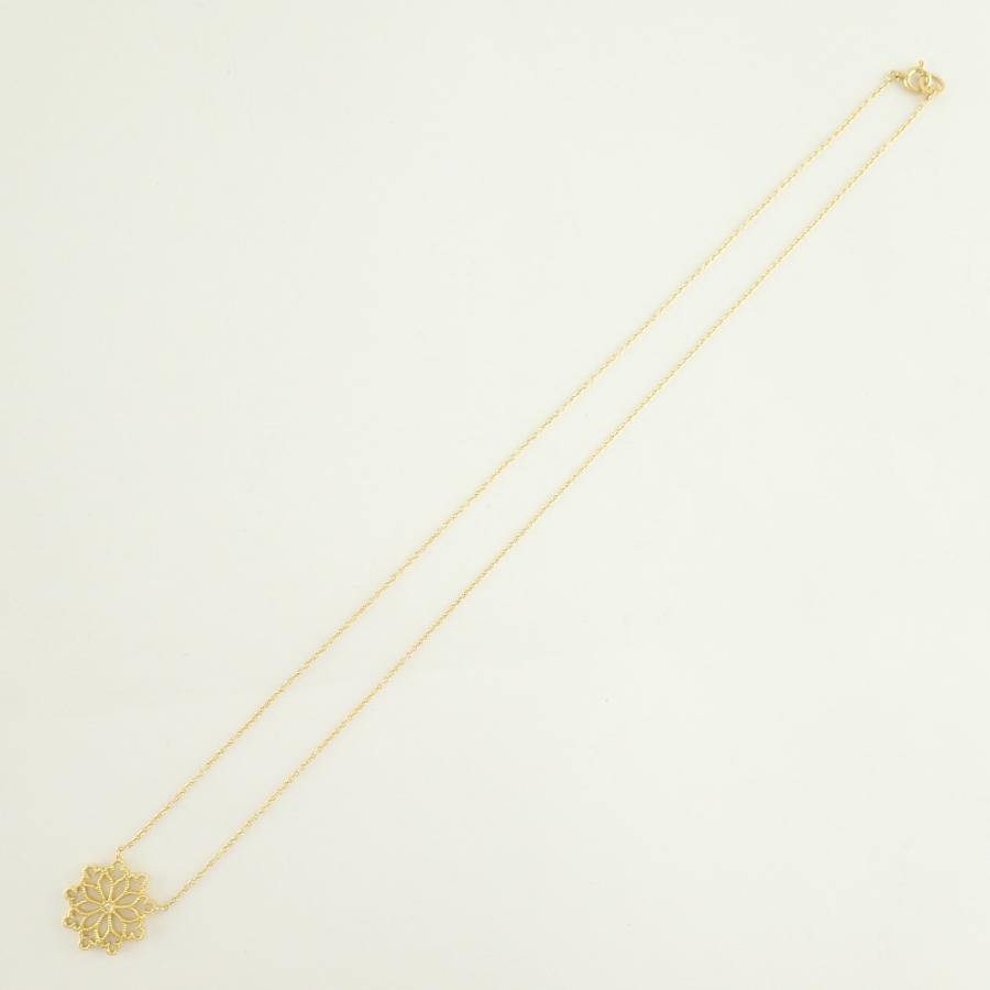 美品 hum ハム K18 1Pダイヤモンド レース ネックレス イエロー 美品 hum ハム K18 1Pダイヤモンド レース ネックレス イエロー