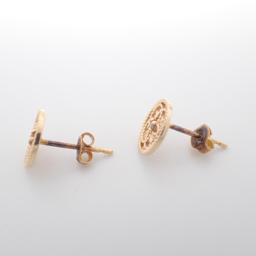 agete（アガット） K14YG/ダイヤモンド0.01ct サークル スタッド