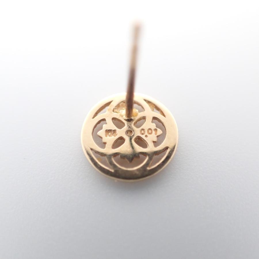 agete（アガット） K14YG/ダイヤモンド0.01ct サークル スタッド