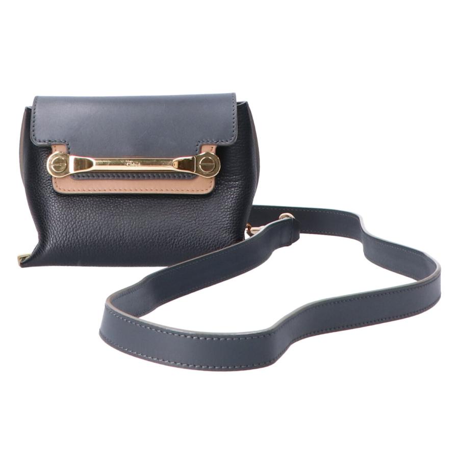 Chloe CHLOE クロエ クレア ミニ ショルダーバッグ ネイビー/ゴールド 