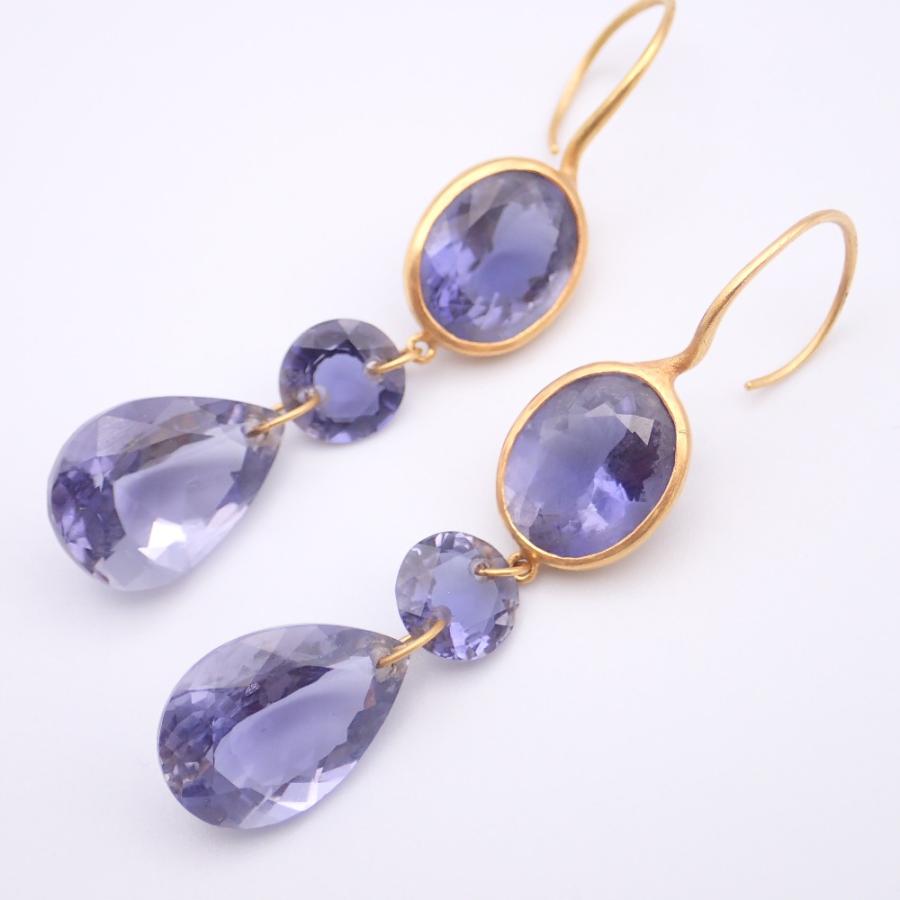 【ぐむお】MARIE-HÉLÈNE DE TAILLAC パイエットピアス ロング “ミニチュア” パイエット ピアス （11連）- マリー