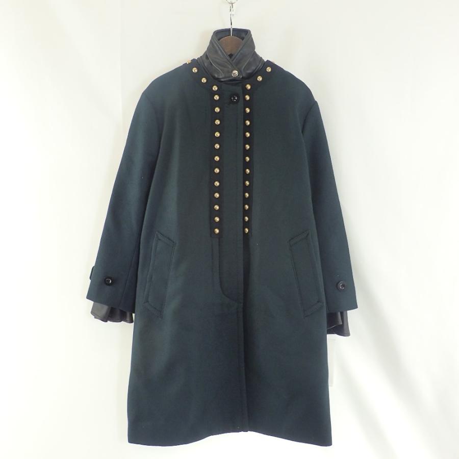 新品同様/ sacai サカイ 16-02863 ウール/レザー ドッキング ロング 