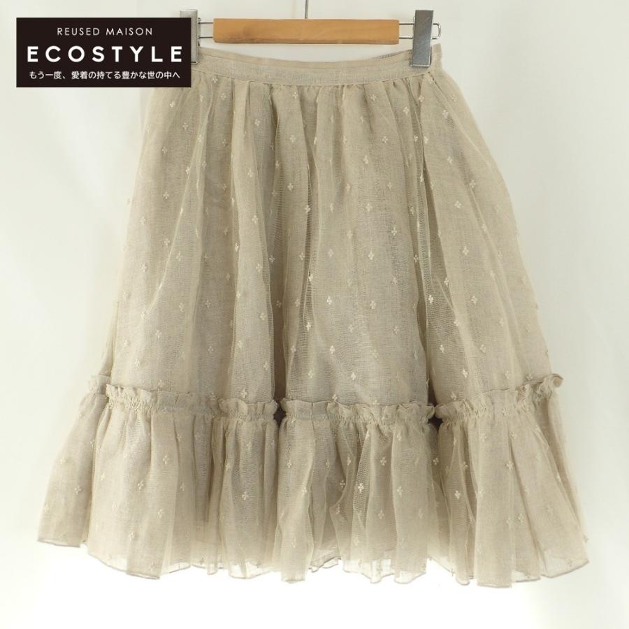 美品/ FOXEY フォクシー 40694 リネン チュールスカート/ スカート 38  