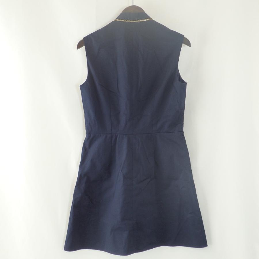 Louis Vuitton ノースリーブ ボウタイ ワンピース ネイビー 38 LOUIS