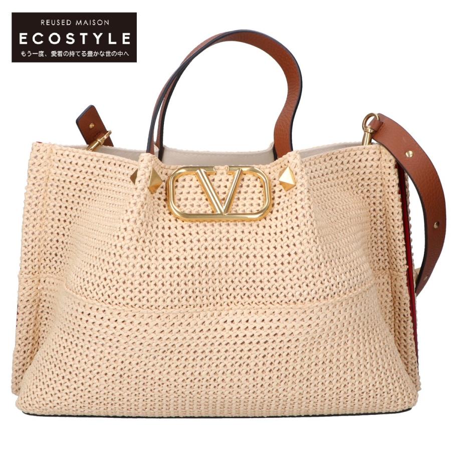 VALENTINO】サマー ストロー ミディアム トート バッグ