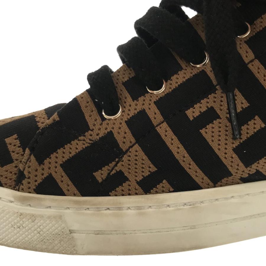 FENDI ブラウンテクニカルファブリック ロートップ スニーカー ズッカ柄