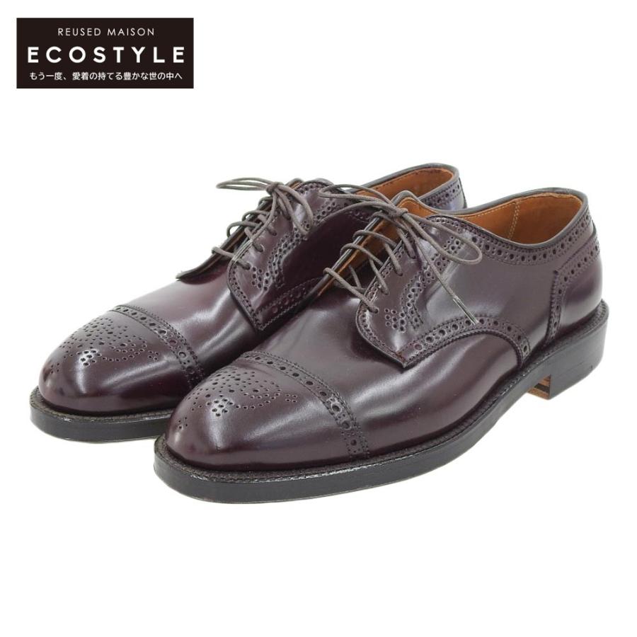 オールデン　バーガンディー　外羽 ALDEN（オールデン） 新品同様 外羽根 セミブローグ シューズ メンズ