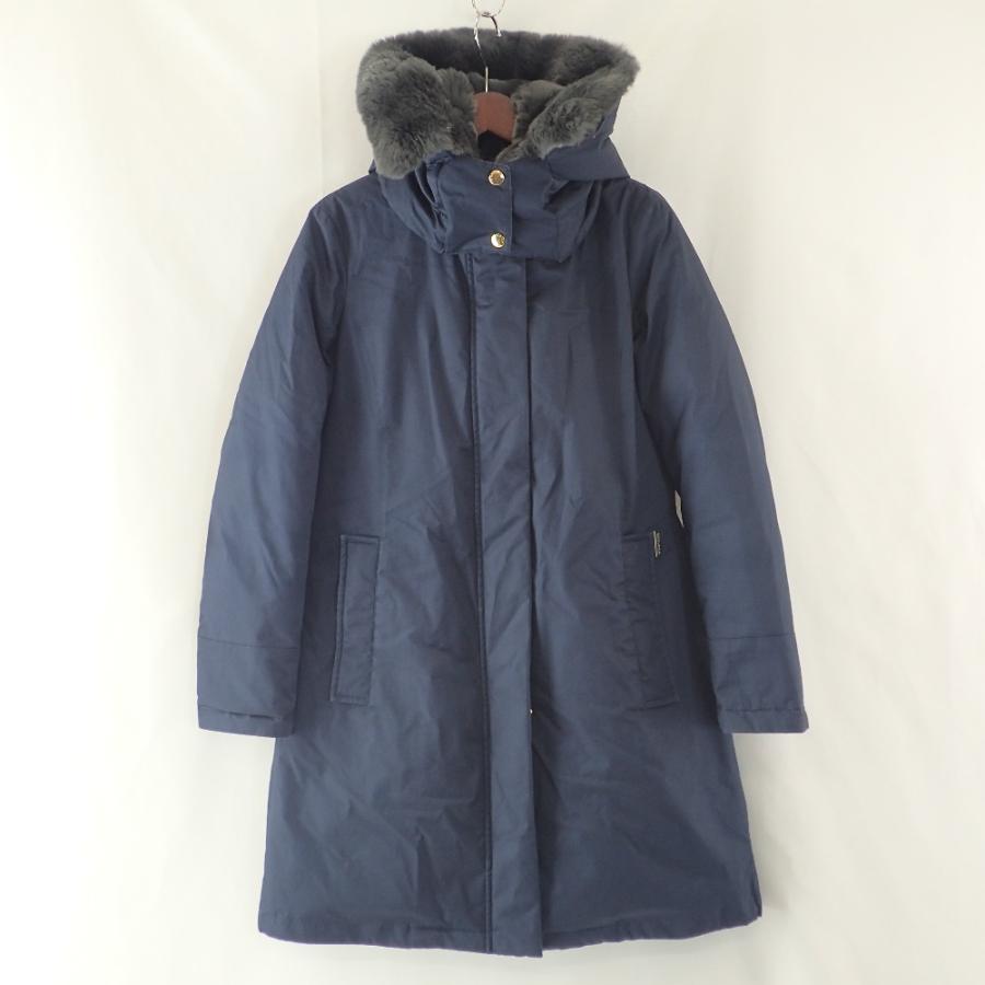 ウールリッチ ボウブリッジ ダウンコート フード ラビットファー ネイビー S WOOLRICH（ウールリッチ） 国内正規/ 1702094 BOW BRIDGE ラビット