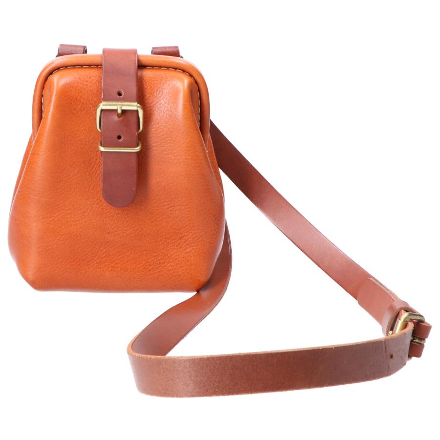 HERZ（ヘルツ） 美品 口枠ポーチ ショルダーバッグ キャメル/ブラウン