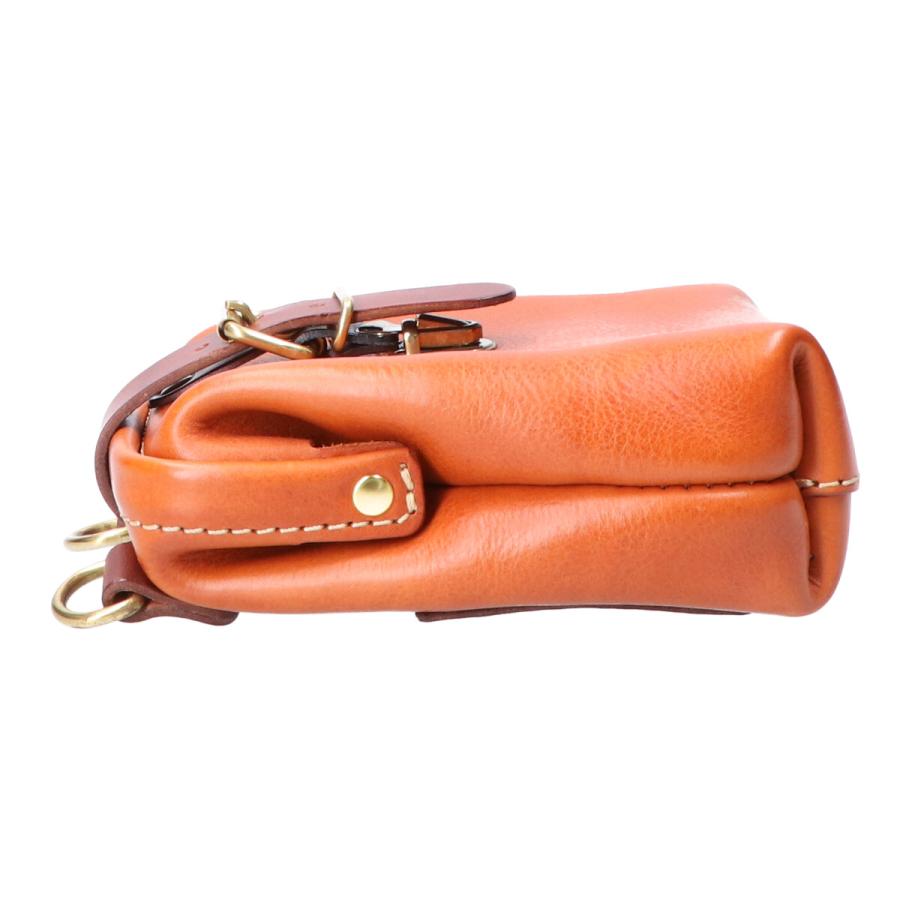 HERZ（ヘルツ） 美品 口枠ポーチ ショルダーバッグ キャメル/ブラウン