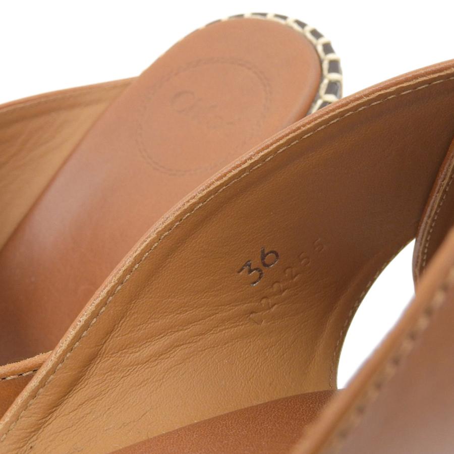 Chloe クロエ LAIA レザー 厚底 プラットフォーム サンダル キャメル Chloe（クロエ） 美品 LAIA プラットフォーム サンダル パンプス
