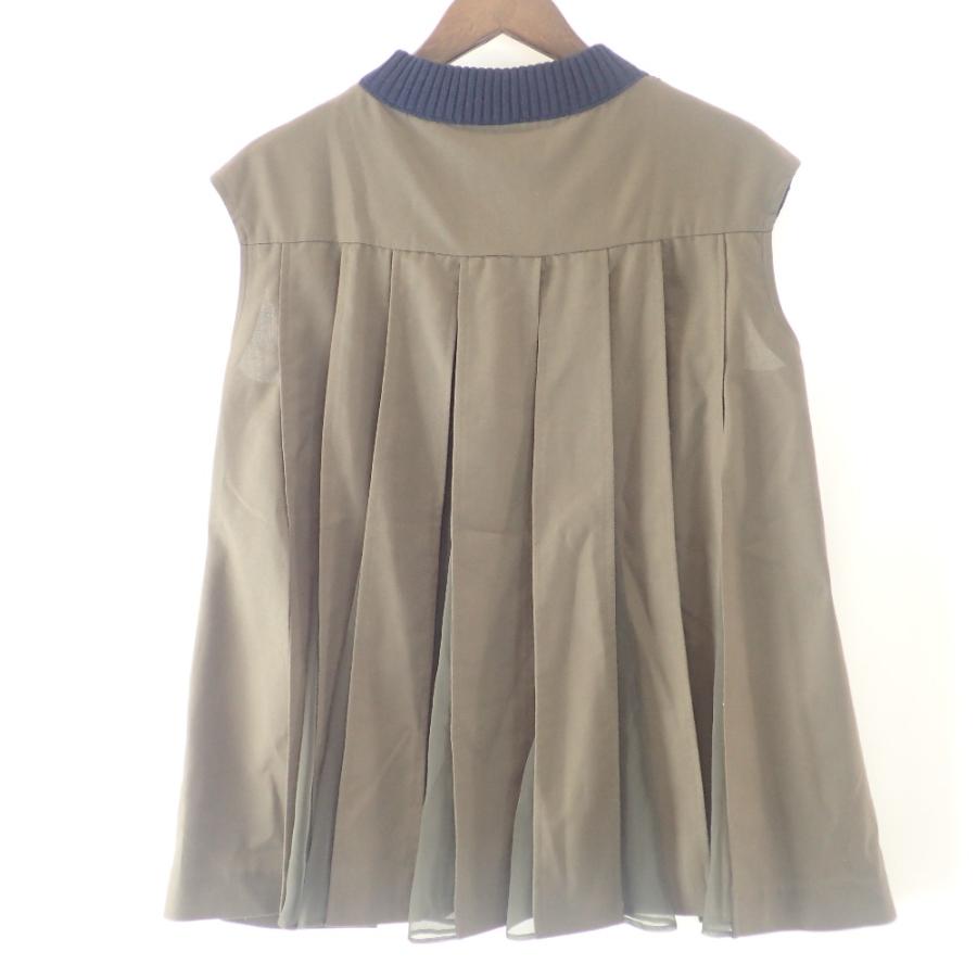 sacai 美品/ サカイ 21-05406 バックプリーツ ニット切替 プル sacai 美品/ サカイ 21-05406 バックプリーツ ニット切替 プル